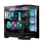 Caja pc abysm danube sava h600 black  torre e-atx, atx, itx, micro atx - lateral y frontal cristal templado - 3.5" y 2.5" -