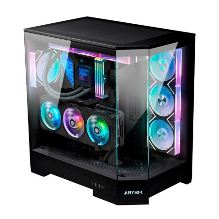 Caja pc abysm danube sava h600 black  torre e-atx, atx, itx, micro atx - lateral y frontal cristal templado - 3.5" y 2.5" -