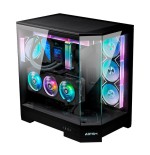 Caja pc abysm danube sava h600 black  torre e-atx, atx, itx, micro atx - lateral y frontal cristal templado - 3.5" y 2.5" -