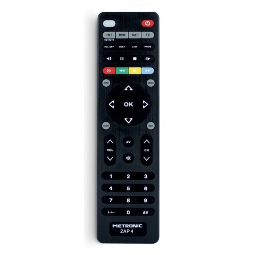 Mando a distancia universal metronic zap 4 para tv +tdt + sat + dvd 495325