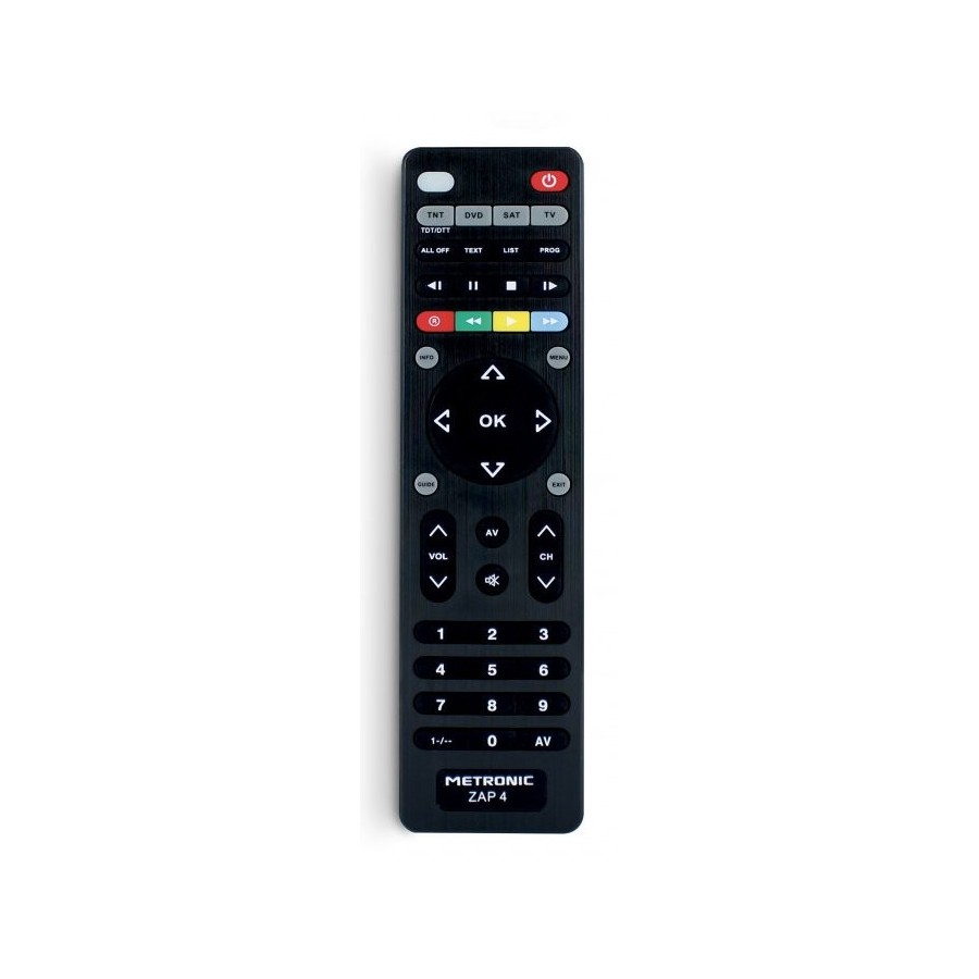 Mando a distancia universal metronic zap 4 para tv +tdt + sat + dvd 495325
