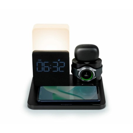 Reloj despertador thomson con estación de carga inalámbrica y luz nocturna cl800i