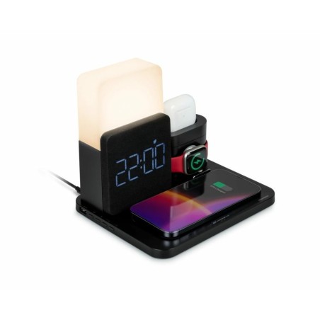 Reloj despertador thomson con estación de carga inalámbrica y luz nocturna cl800i