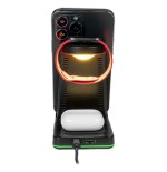 Thomson alarm clock with wireless charging station and night light black cl750ia
