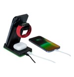 Thomson alarm clock with wireless charging station and night light black cl750ia