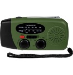 Radio thomson con linterna de emergencia verde y negra rt260