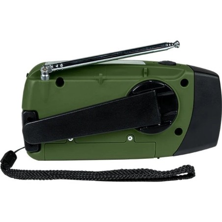 Radio thomson con linterna de emergencia verde y negra rt260