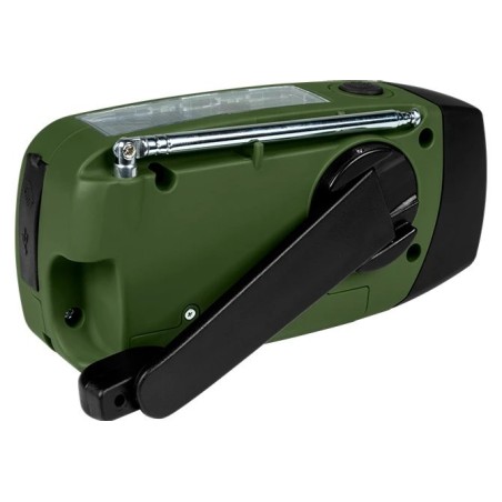 Radio thomson con linterna de emergencia verde y negra rt260