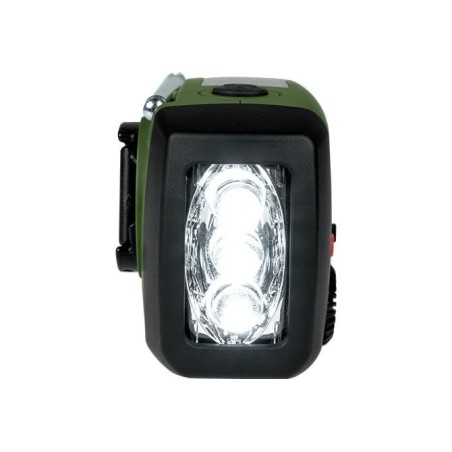 Radio thomson con linterna de emergencia verde y negra rt260