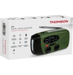 Radio thomson con linterna de emergencia verde y negra rt260