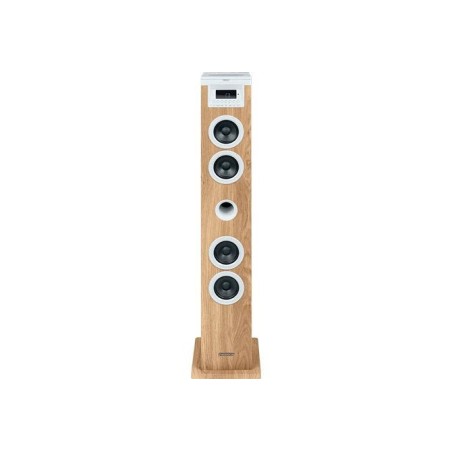 Thomson sound tower 60w cd usb sd radio aux mando wood/white ds121cd
