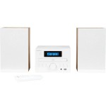 Thomson micro sound system bt radio fm/cd/mp3/usb wood finish white mic121bt