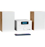 Thomson micro sound system bt radio fm/cd/mp3/usb wood finish white mic121bt