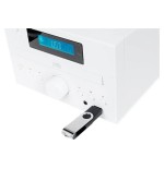Thomson micro sound system bt radio fm/cd/mp3/usb wood finish white mic121bt