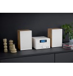 Thomson micro sound system bt radio fm/cd/mp3/usb wood finish white mic121bt