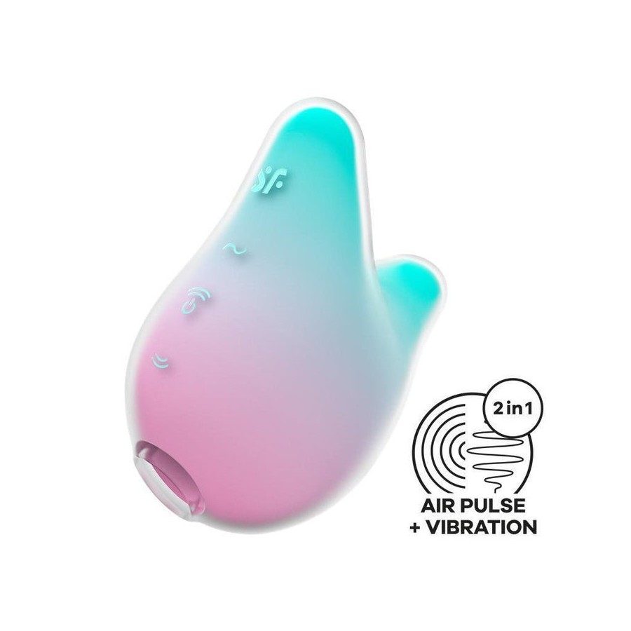 Succionador de clítoris mermaid vibes menta y rosa