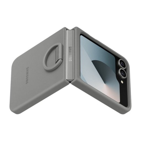 Samsung silicone case m. ring galaxy z flip6 grau