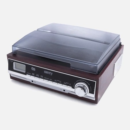 Tocadiscos  camry premium cr1113 de tracción por correa negro, cromo, madera semiautomático