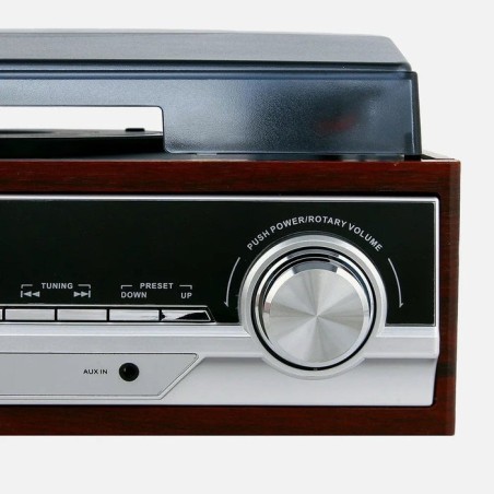 Tocadiscos  camry premium cr1113 de tracción por correa negro, cromo, madera semiautomático