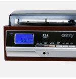 Tocadiscos  camry premium cr1113 de tracción por correa negro, cromo, madera semiautomático