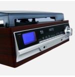 Tocadiscos  camry premium cr1113 de tracción por correa negro, cromo, madera semiautomático