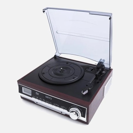 Tocadiscos  camry premium cr1113 de tracción por correa negro, cromo, madera semiautomático