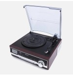 Tocadiscos  camry premium cr1113 de tracción por correa negro, cromo, madera semiautomático