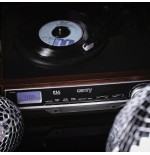 Tocadiscos  camry premium cr1113 de tracción por correa negro, cromo, madera semiautomático
