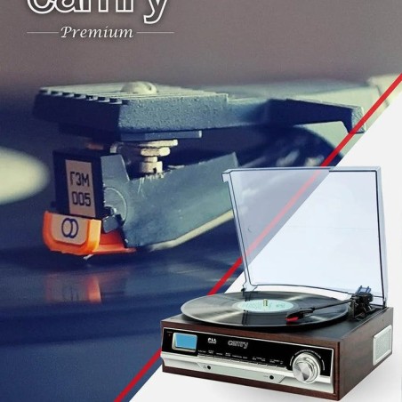 Tocadiscos  camry premium cr1113 de tracción por correa negro, cromo, madera semiautomático