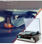Tocadiscos  camry premium cr1113 de tracción por correa negro, cromo, madera semiautomático