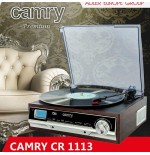 Tocadiscos  camry premium cr1113 de tracción por correa negro, cromo, madera semiautomático