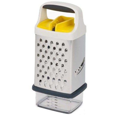 Joseph joseph 20225 cortador de verduras en espiral o rallador manual caja ralladora acero inoxidable, transparente, blanco