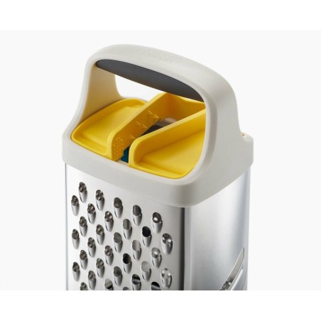 Joseph joseph 20225 cortador de verduras en espiral o rallador manual caja ralladora acero inoxidable, transparente, blanco
