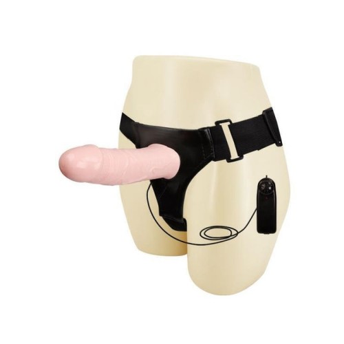 Arnés con dildo hueco mens pants vibrador