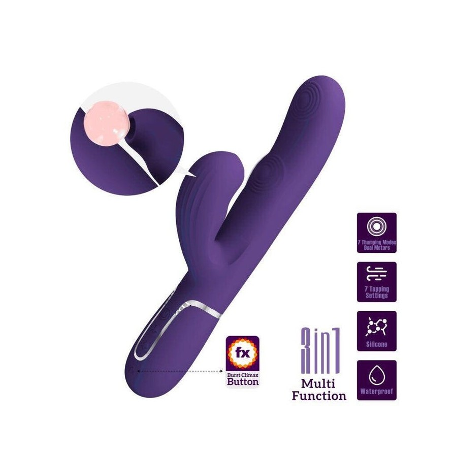 Pretty love - perlita vibrador punto g 3 en 1 multifunción morado