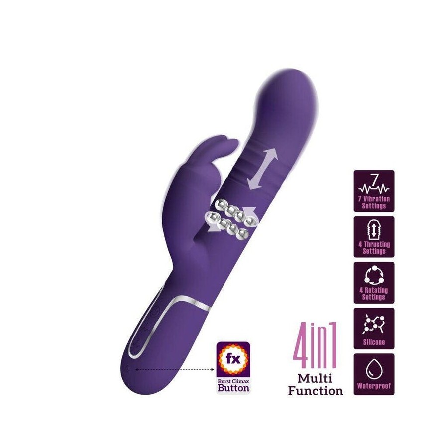 Pretty love - coale vibrador rabbit 4 en 1 morado