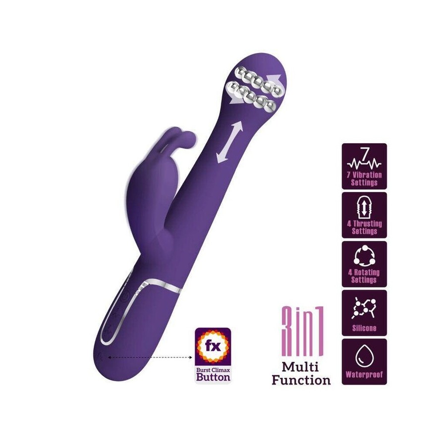Pretty love - dejon vibrador rabbit 3 en 1 multifunción morado