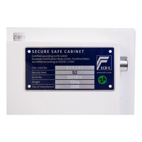 Caja fuerte de superficie phoenix safe co. fortress ii ss1181k 8 l acero blanco