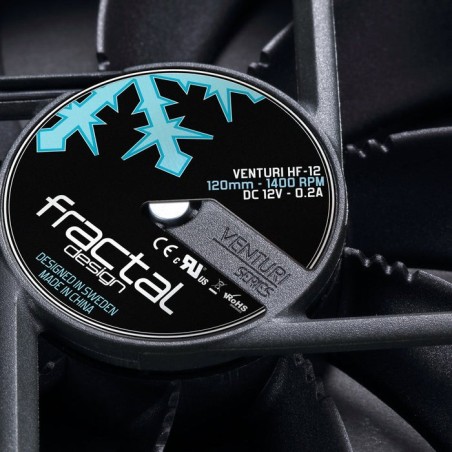 Ventilador pc fractal design venturi hp-14 pwm  14 cm negro, gris