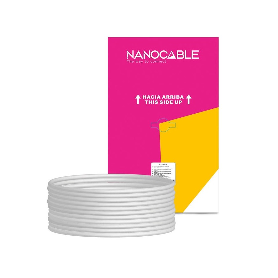 Nanocable bobina de cable de red rigido rj45 cat.6 ftp awg24 305m - gris