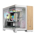 Caja pc corsair cc-9011288-ww  midi tower bamboo, blanco