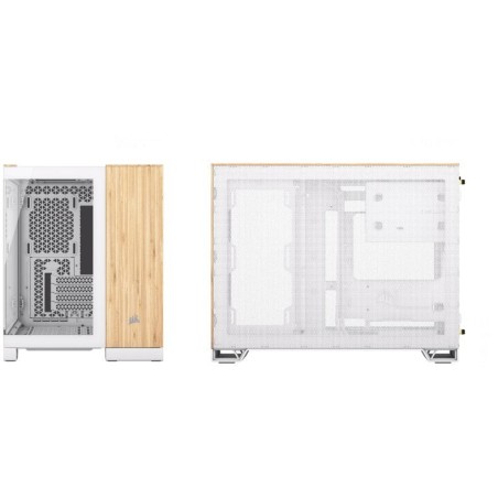 Caja pc corsair cc-9011288-ww  midi tower bamboo, blanco