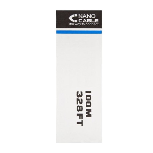 Nanocable bobina de cable de red rigido rj45 cat.6 utp awg24 100m - gris