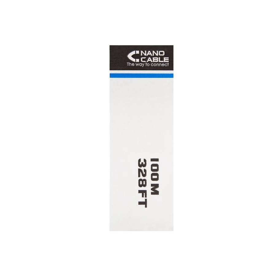 Nanocable bobina de cable de red rigido rj45 cat.6 utp awg24 100m - gris