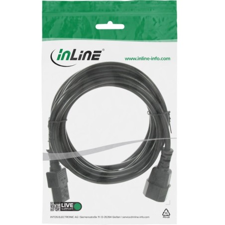 Inline® cold device extension, c13 / c14, negro, 2m