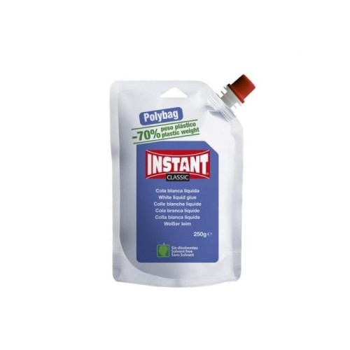 Instant classic cola blanca 250gr en formato polybag - apto para uso infantil y/o domestico - sin disolventes - color