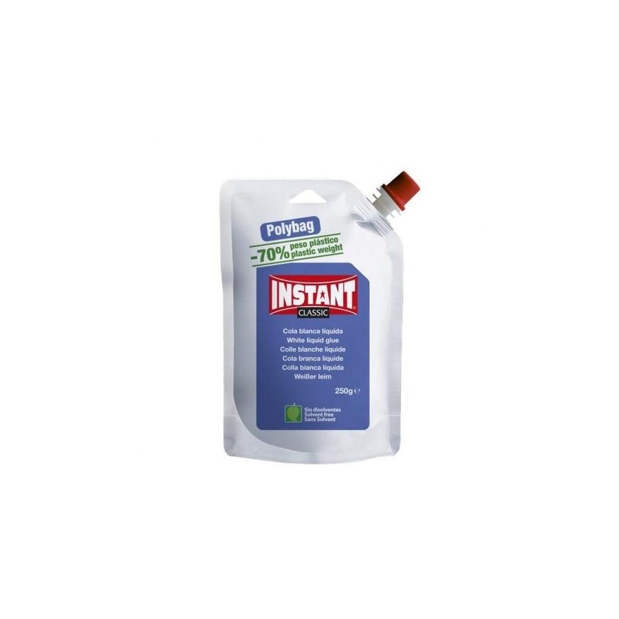 Instant classic cola blanca 250gr en formato polybag - apto para uso infantil y/o domestico - sin disolventes - color