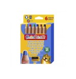 Playcolor maxi pack de 6 lapices de colores de punta gruesa + sacapuntas - trazo extrasuave - apto para papel, carton,