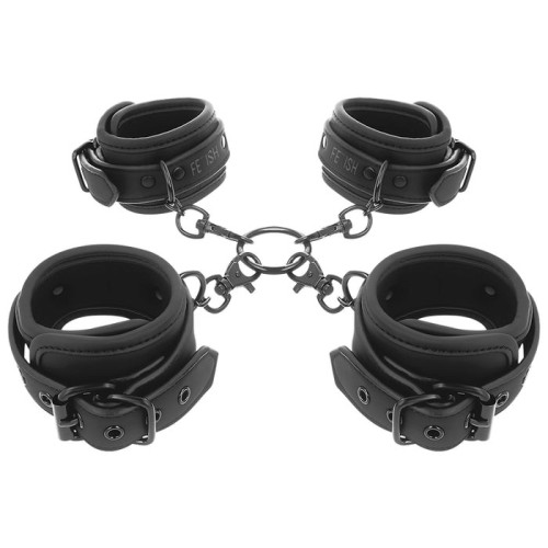 Fetish submissive - set esposas manos y tobillos con forro de nopreno