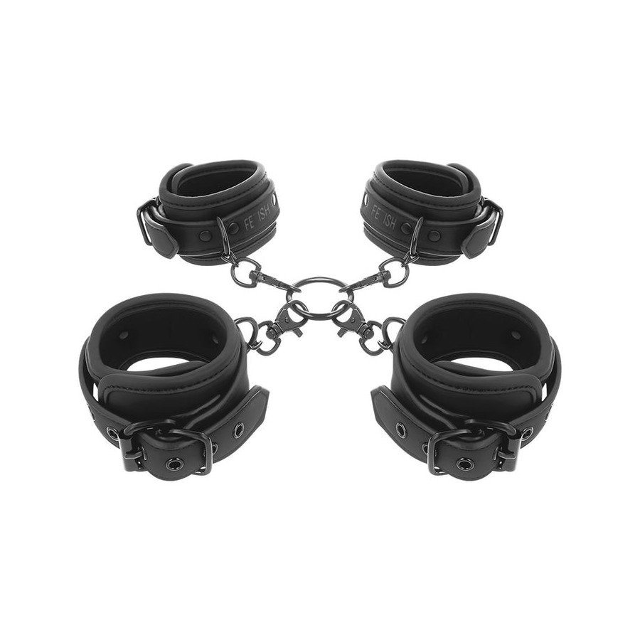 Fetish submissive - set esposas manos y tobillos con forro de nopreno